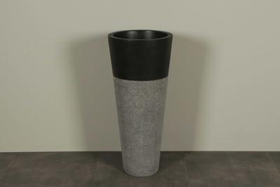Staande Terrazzo Wastafel Zwart Rond 90x40 cm | TZS PS01z Staande Terrazzo Wastafel Zwart Rond 90x40 cm | TZS PS01z