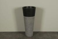 Staande Terrazzo Wastafel Zwart Rond 90x40 cm | TZS PS01z - thumbnail