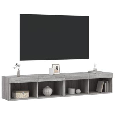 Tv-meubels met LED-verlichting 2 st 80x30x30 cm grijs sonoma