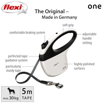 Flexi One for All Tape rollijn 5 meter Zwart/Wit - thumbnail