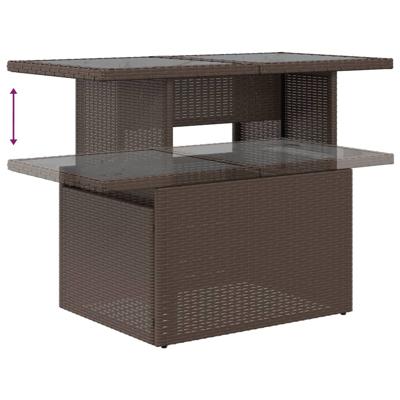 6-delige Loungeset met kussens poly rattan bruin - thumbnail