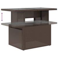 5-delige Loungeset met kussens poly rattan bruin - thumbnail