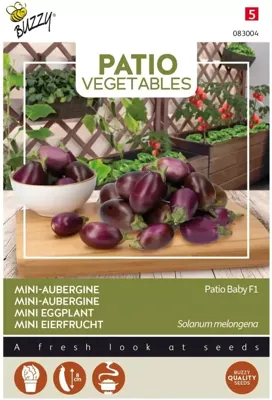 Patio Veggies Aubergine Patio Baby F1 zaden Buzzy - Buzzy Patio Veggies Aubergine Patio Baby F1 zaden Buzzy - Buzzy
