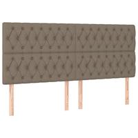 Boxspring met matras stof taupe 200x200 cm - thumbnail
