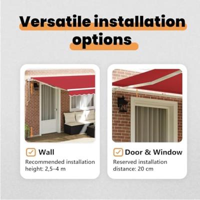 VidaXL Inklapbaar zonnescherm rood 400 × 300 cm polyester en aluminium