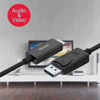 UNITEK Y-5118CA video kabel adapter 1,8 m HDMI Type A (Standaard) DisplayPort Zwart - thumbnail