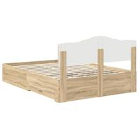 Bedframe met hoofdeinde Sonoma Eiken 140 x 200 cm Bewerkt hout - thumbnail