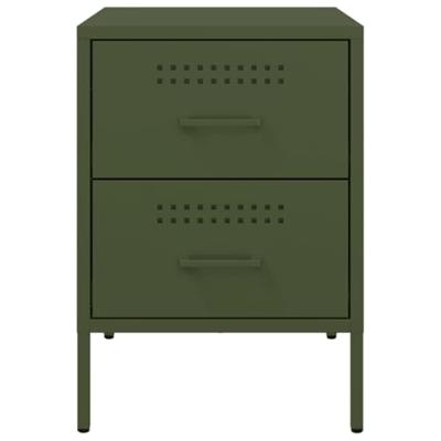 Nachtkastje 36x39x50,5 cm staal olijfgroen