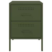 Nachtkastje 36x39x50,5 cm staal olijfgroen - thumbnail