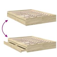Bedframe met lades bewerkt hout sonoma eikenkleurig 150x200 cm - thumbnail