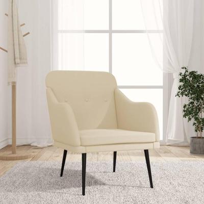 Fauteuil 63x76x80 cm stof crèmekleurig