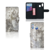 Samsung Galaxy M20 Bookcase Beton Print - thumbnail