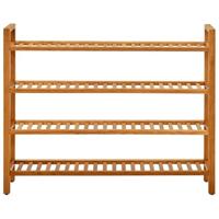 Schoenenrek met 4 schappen 100x27x80 cm massief eikenhout - thumbnail