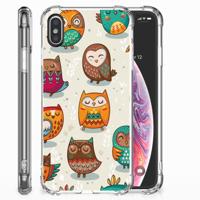 Apple iPhone X | Xs Case Anti-shock Vrolijke Uilen - thumbnail