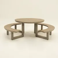 Vita Massa ronde picknicktafel taupe - thumbnail