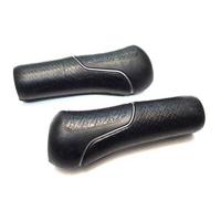 Gazelle handvatset Hybride met zilveren bies 132/132mm zwart - thumbnail