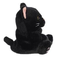 Palm Pals Zwarte kat knuffeltje - 13 cm - thumbnail