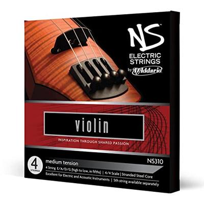 D'Addario NS310 Electric Violin String Set, 4/4 Scale, Medium Tension Elektrische vioolsnarenset