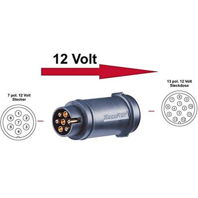 SecoRüt 50151 Aanhangeradapter [Stekkerdoos, 7-polig - Stekker, 13-polig] ABS kunststof