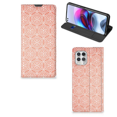 Motorola Moto G100 | Hoesje met Magneet | Pattern Orange
