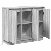 LED Sideboard Grijs Sonoma 90 x 32 x 75 cm Bewerkt hout - thumbnail