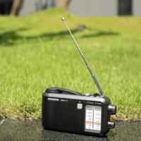 Sangean MMR-77 Outdoorradio VHF (FM), Middengolf Noodradio Handslinger, Spatwaterbestendig, Zaklamp, Oplaadbaar Zwart - thumbnail