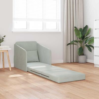 Vouwsofa Bed Lichtgrijs 65 x 80 x 83 cm Fluweel