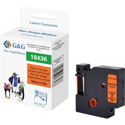 G&G Labeltape Vinyl Tapekleur: Oranje Tekstkleur: Zwart 19 mm 5.5 m