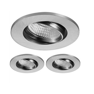 3 PACK - LED's Light Pro LED Inbouwspot Nikkel - DimToWarm - Ø 68mm - Kantelbaar - Warm wit licht - CRI95
