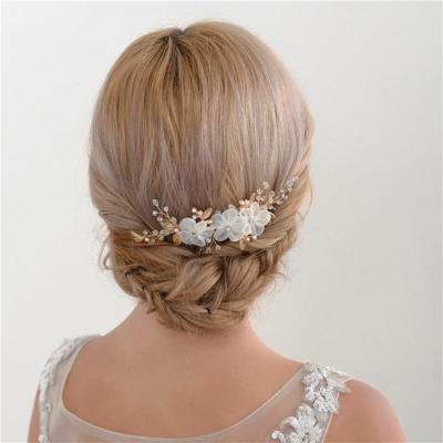 Bloem Rhinestone gekamd bruids hoofdtooi