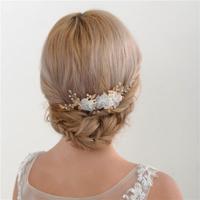 Bloem Rhinestone gekamd bruids hoofdtooi - thumbnail