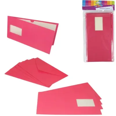 Kaarten met enveloppen fuchsia 21 cm 5 stuks | 48 stuks