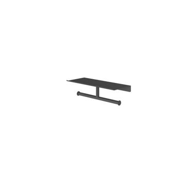 Hotbath &More Shelves - Dubbele Toiletrolhouder - Voor Planchet - Geborsteld Zwart