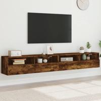 Tv-wandmeubels 2 st 100x30x30 cm bewerkt hout gerookt eiken - thumbnail