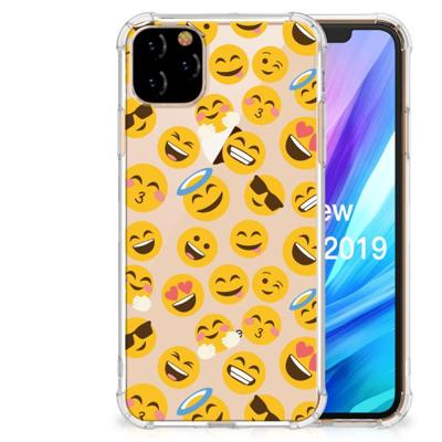 Apple iPhone 11 Pro Max Doorzichtige Silicone Hoesje Emoji Apple iPhone 11 Pro Max Doorzichtige Silicone Hoesje Emoji