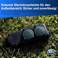 REV 0512467555 Stekkerdoos 2-voudig Zwart, Groen Randaarde stekker 1 stuk(s) - thumbnail