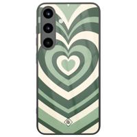 Samsung Galaxy S25 glazen hardcase - Hart swirl groen - thumbnail