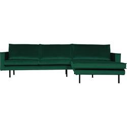 WOOOD Loungebank 'Rodeo' Rechts, Velvet, kleur Green Forest