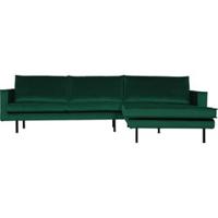 WOOOD Loungebank 'Rodeo' Rechts, Velvet, kleur Green Forest - thumbnail