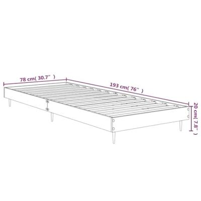 Bedframe bewerkt hout gerookt eikenkleurig 75x190 cm Bedframe bewerkt hout gerookt eikenkleurig 75x190 cm