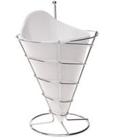 Cosy & Trendy Frietzak Wit ø 12 cm Met RVS Houder - thumbnail