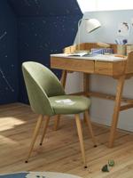 Kinderstoel van gemêleerde stof groen - thumbnail