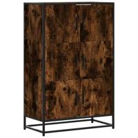 Hoge kast 68x35x106,5 cm bewerkt hout en metaal gerookt eiken - thumbnail