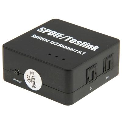 SPDIF / TOSLINK Power Adapter digitale optische Audio Splitter versterker 1 x 3 ondersteunt 5.1