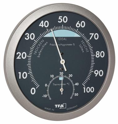 TFA Dostmann 45.2043.51 45.2043.51 Thermo- en hygrometer Antraciet, Zilver