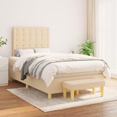Boxspring met matras stof crèmekleurig 120x200 cm