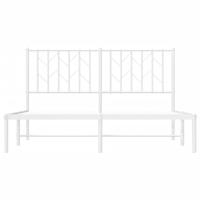 Bedframe met hoofdbord metaal wit 135x190 cm - thumbnail