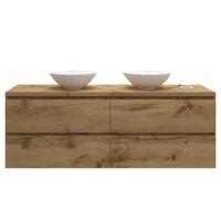 Badkamermeubelset Gliss Zeus 180 cm Rustiek Eiken Met Waskom - thumbnail