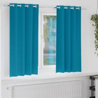 VidaXL Zwart-out gordijnen met ringen 2 pcs turquoise 175 x 140 cm - thumbnail
