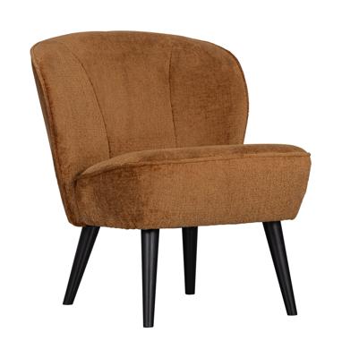 WOOOD Fauteuil 'Sara' Chenille, kleur Cognac